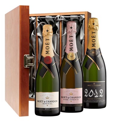 The Moet &amp; Chandon Collection Treble Luxury Gift Boxed Champagne